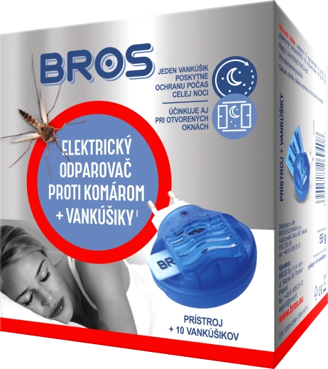 Bros elektryczny odparowywacz przeciw komarom + wkłady, 10 szt.