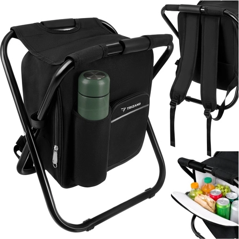 Składany plecak chłodzący ze stołkiem TRIZAND 3w1, udźwig 150 kg