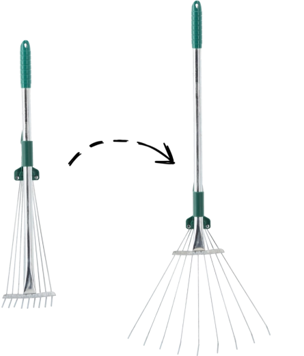 Regulowane wachlarzowe grabie ogrodowe 54–73 cm