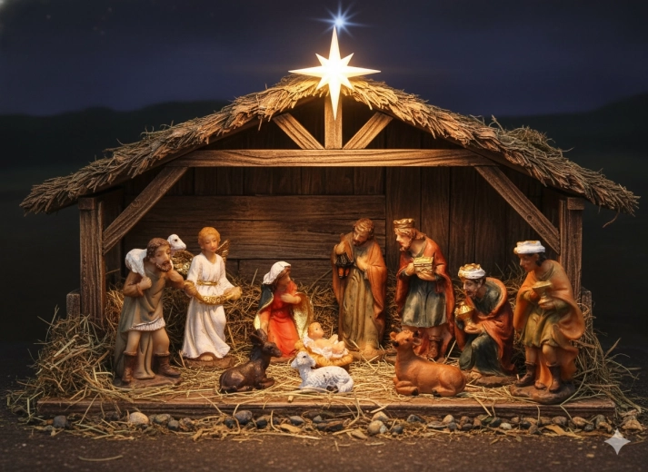 Zestaw figurek szopki bożonarodzeniowej 11 szt., 5,5 cm – ręcznie malowany polyresin