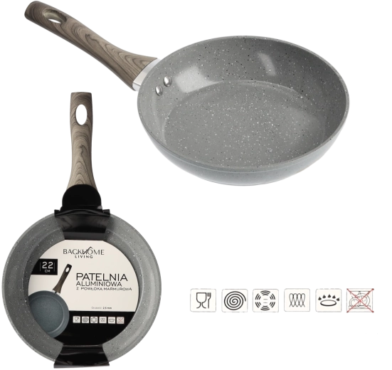 Aluminiowa patelnia z marmurową powłoką 22 cm