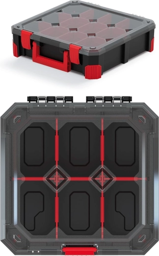 Organizer Titan z 6 przegródkami, przezroczysta pokrywa