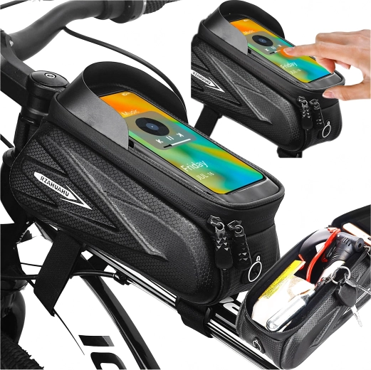 Wodoodporna ramowa torba rowerowa z dotykowym etui na telefon