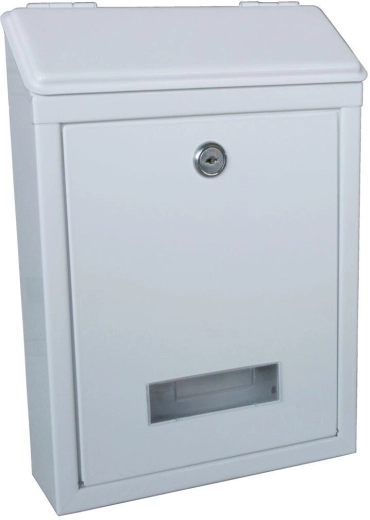 Biała skrzynka pocztowa 210 × 300 × 60 mm z ocynkowanej stali