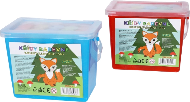 Kolorowa kreda chodnikowa w wiaderku – 15 szt.