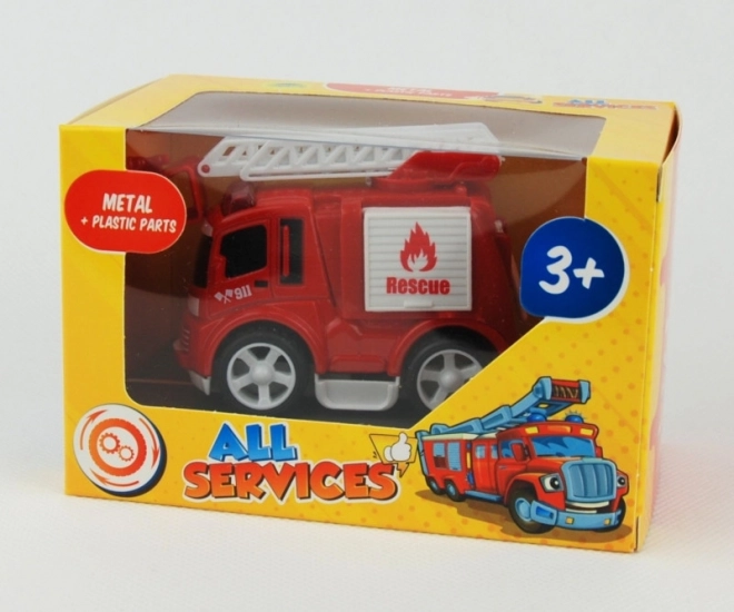 Metalowy pojazd w pudełku