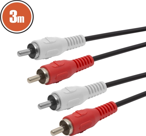 Kabel audio RCA 3 m czerwony i biały