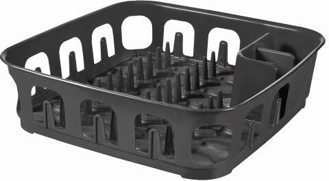 Kwadratowa suszarka/ociekacz do naczyń 39 × 39 × 10 cm, ciemnoszary plastik