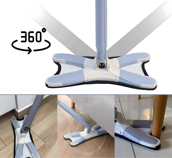 Płaski samowyciskający mop Twist Motylek z obrotową głowicą i zapasowym wkładem