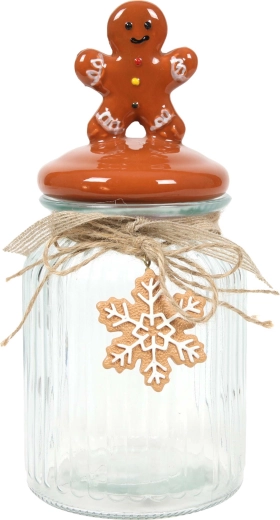 Szklany słoik na ciasteczka Pierniczek 11,4 × 21,5 cm