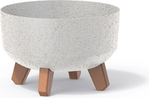 Doniczka Gracia Low Eco Wood 23,5 cm – biała