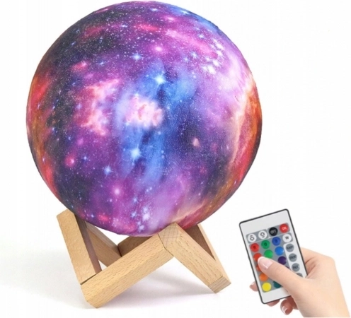 Lampka nocna Księżyc 15 cm, 16 kolorów z pilotem