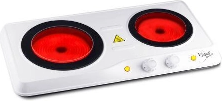 Elektryczna dwupalnikowa kuchenka ceramiczna Vigan 1200/800 W biała