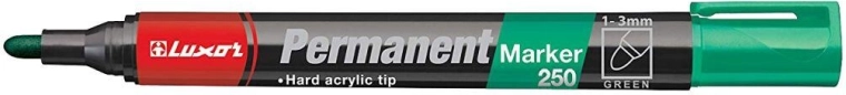 Permanentny marker LUXOR 250 zielony, okrągła końcówka 2–3 mm