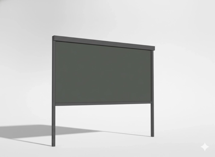 Roleta ZIP do aluminiowej pergoli 3 m, wiatroodporna tkanina Teslin, szara