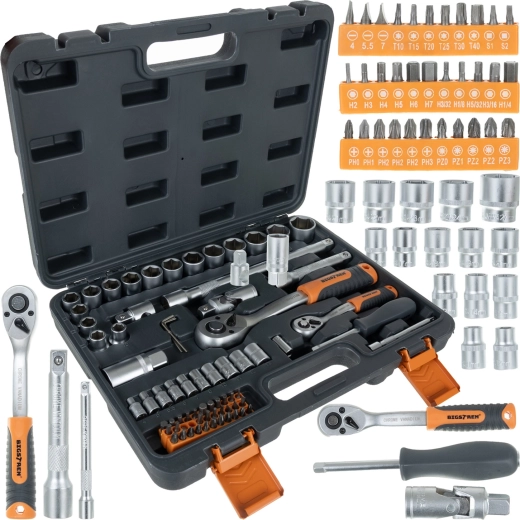 Zestaw narzędzi w walizce Bigstren 72 elementy z grzechotkami 1/4" i 1/2" (72T)