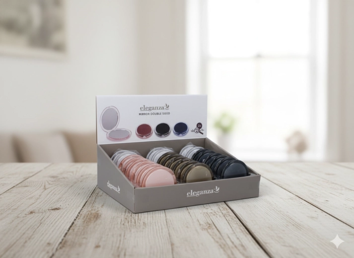 Składane okrągłe kieszonkowe lusterko do makijażu