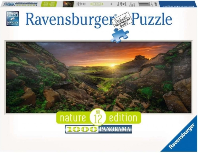 Panoramiczne puzzle 1000 elementów Islandzki zachód słońca