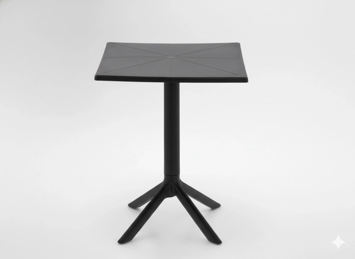 Kwadratowy stolik ogrodowy 60 × 60 × 77,5 cm, czarny