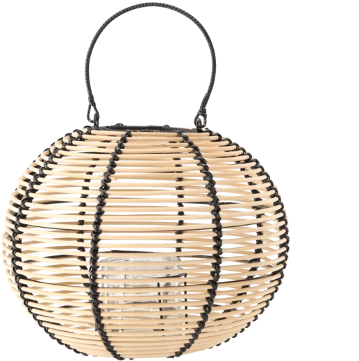 Drewniany lampion 35 × 27 cm w naturalno-czarnym kolorze