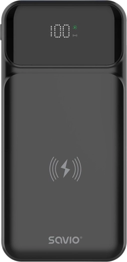 Bezprzewodowy powerbank Savio 10 000 mAh z Qi i 20 W