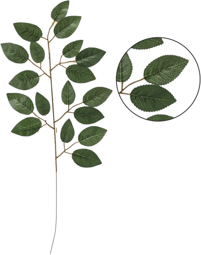 Sztuczna gałązka liści róży 58 × 26 cm, zielona (opakowanie 12 szt.)