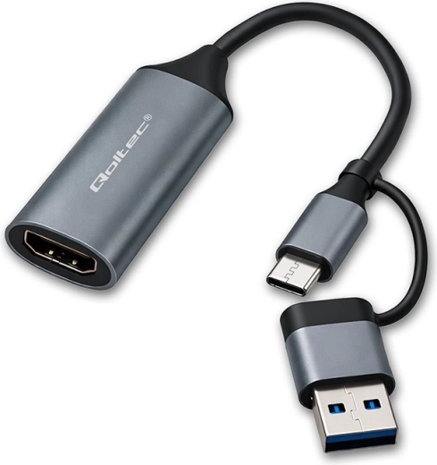 Adapter USB‑C/USB‑A na HDMI 4K 30 Hz z aluminium