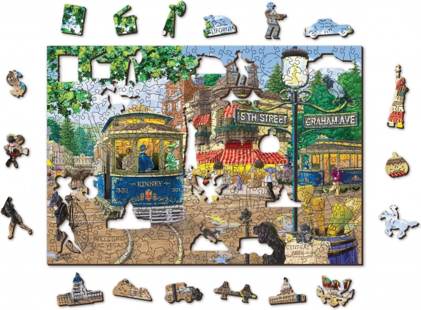 Drewniane puzzle Wiktoriańska ulica XL