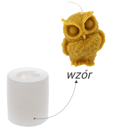 Silikonowa forma do świec z motywem sowy