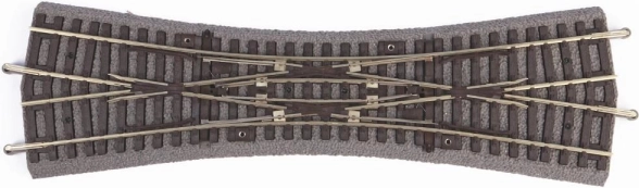 Skrzyżowana zwrotnica Piko z podkładem