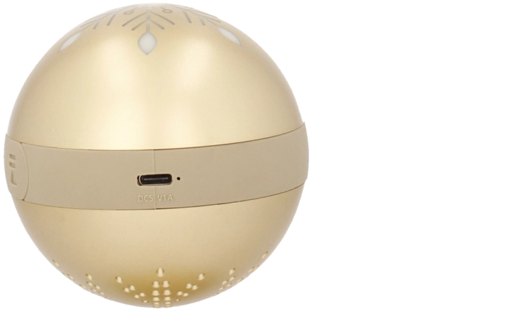 Bombka choinkowa z głośnikiem Bluetooth, złota 8,5 × 8,5 × 9,5 cm - 1 szt.
