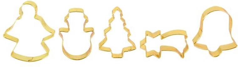 Zestaw złotych foremek do ciastek TORO, 5 szt.