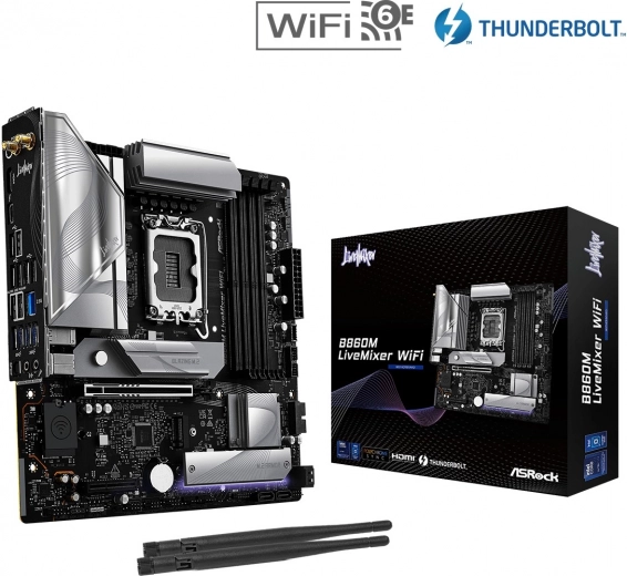 asrock b860m livemixer wifi (m-atx, ddr5)