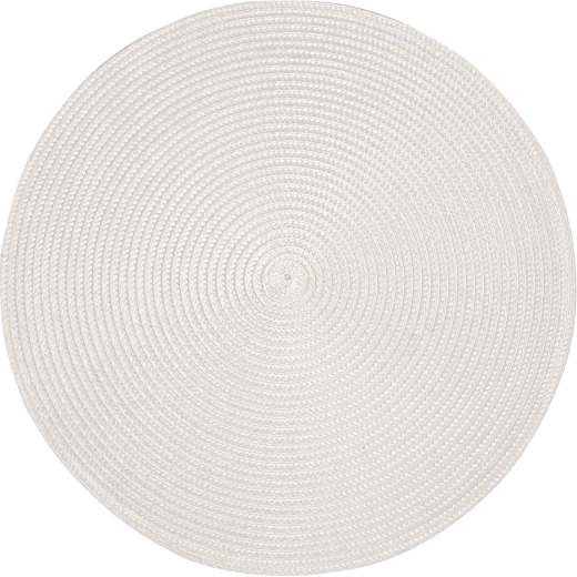 Biała okrągła podkładka stołowa ze „słomy” PP 38 cm