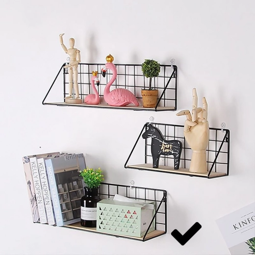 Metalowa półka ścienna LOFT 45 x 13,5 cm - czarna