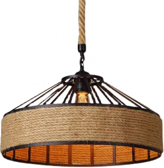 Sufitowa lampa wisząca z konopnego sznura, średnica 40 cm