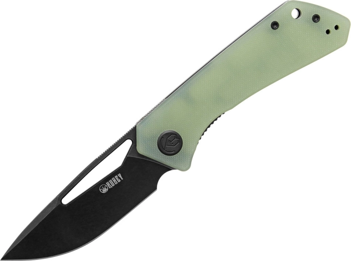 Kubey Thalia Black Jade nóż składany 8,3 cm, jasnozielone G10 z klipsem