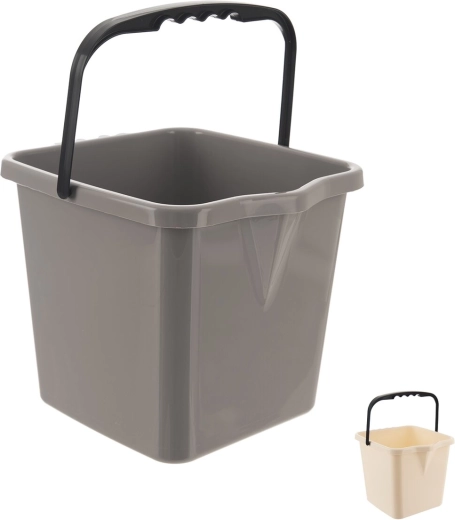 Kwadratowe plastikowe wiadro 12 l, mix kolorów