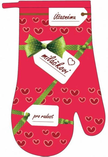 Rękawica kuchenna TORO z napisem Dla wspaniałego kochanego, czerwona