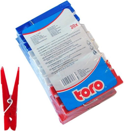 Plastowe klamerki do prania 20 szt. – kolorowy zestaw