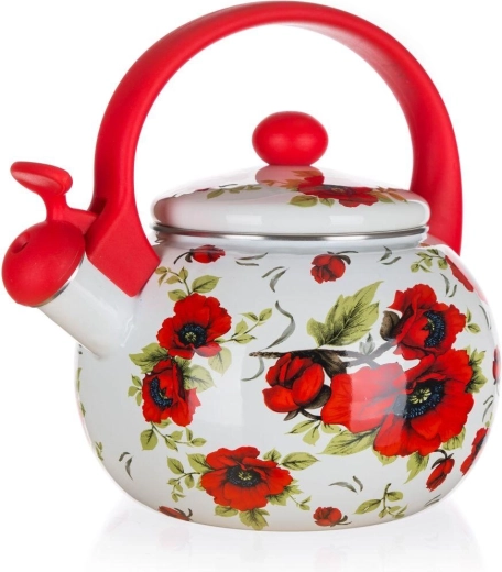Emaliowany czajnik z gwizdkiem Poppy 2,2 l