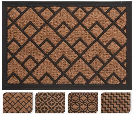 Zewnętrzna wycieraczka z gumy i kokosa 40 × 60 cm – mix dekorów