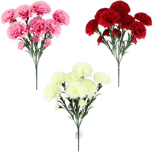 Sztuczny bukiet goździków, 14 kwiatów, 43 cm, mix kolorów