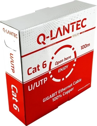 Kabel danych Q-LANTEC U/UTP kategorii 6 PVC Eca 100 m
