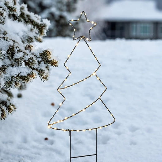 Solight zewnętrzna świąteczna dekoracja LED choinka 68 cm z timerem
