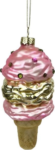 Szklana ozdoba świąteczna w kształcie lodów 13,5 cm