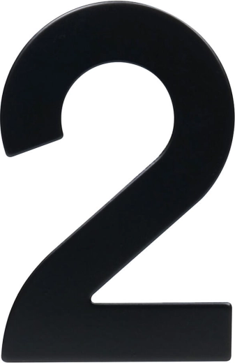 Numer domu 2, 95 mm, stal nierdzewna, czarny mat