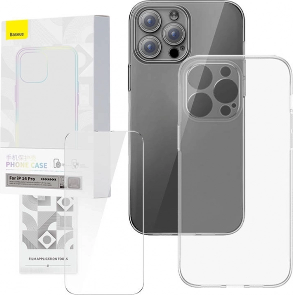 Przezroczyste etui i szkło hartowane BASEUS Corning do iPhone 14 Pro