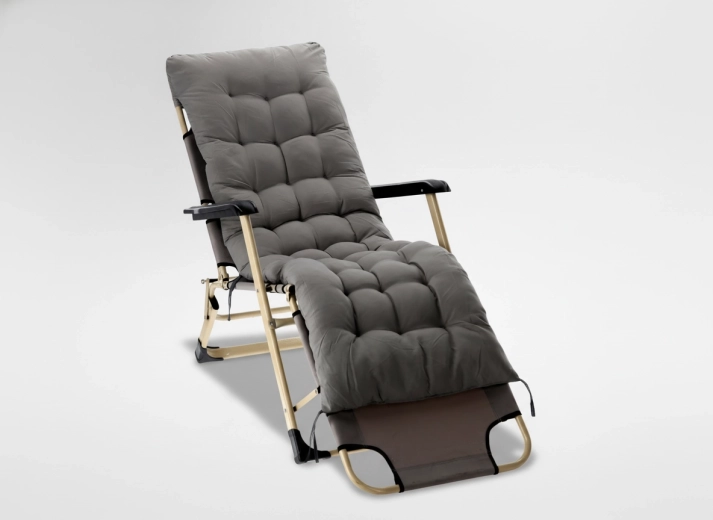 Składane krzesło ogrodowe z poduszką szare