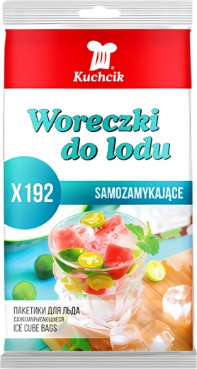 Samozamykające się woreczki na lód KUCHCIK, 192 kuleczki